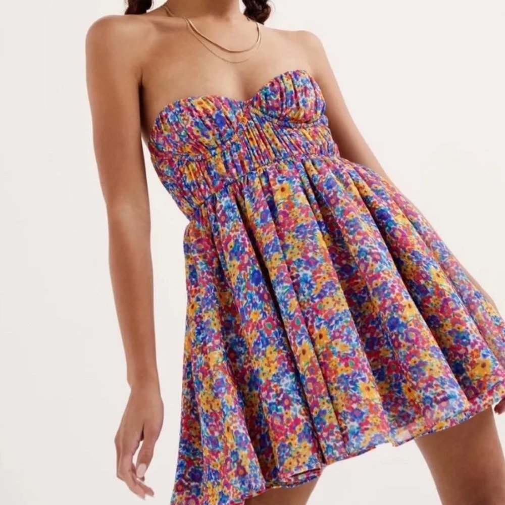 For Love and Lemons Sasha Strapless Mini Dress